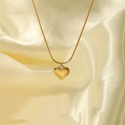 V FASHION JEWELLERY Stainless Steel Gold-Plated Heart Shaped Minimal Chain-picture-7