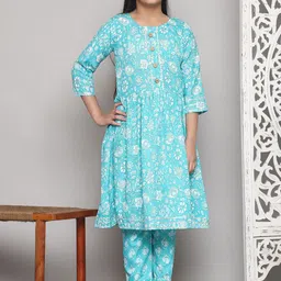 JULEE Girls Printed Kurti with Pyjamas-picture-15