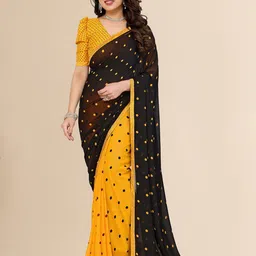 Moda Rapido Polka Dot Printed Beads and Stones Saree-image-82