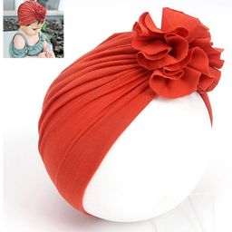 Syga Turban Flower Style Photography Cap Orange - Circumference 36 to 55 cm image 5