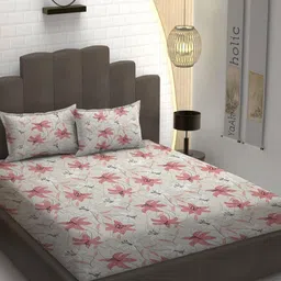 YaAkholic Multicoloured 210 TC Queen Bedsheet with 2 Pillow Covers-image-75