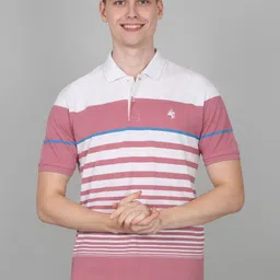 Cantabil Men Striped Polo Collar Cotton T-shirt-picture-29