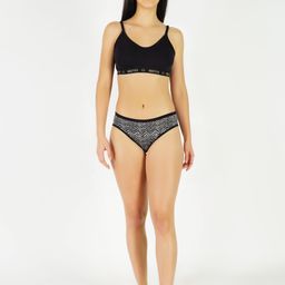 GOTO Pack Of 2 Mid Rise Bikini Briefs Cotton-Print-penty Army M Grey Zig 3ps image 2