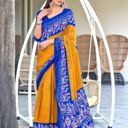 KALINI Batik Block Print Saree-5