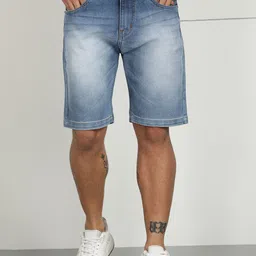 DENIMLOOK Men Mid-Rise Baggy Denim Shorts-picture-7