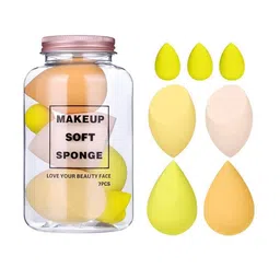 Facejewel Set Of 7 Makeup Sponge Set &  Pizza Puff With Box-13