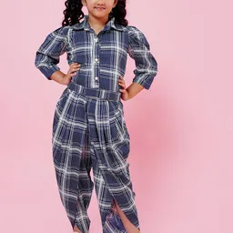 Aj DEZInES Girls Checked Shirt with Dhoti Pants-image-22