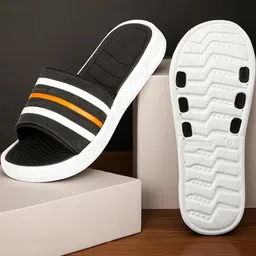 RIFOF Men Black PU Flip Flops-picture-43