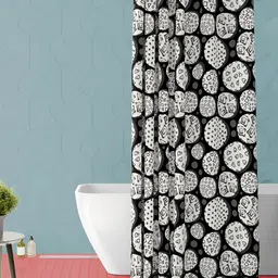 ArtzFolio Black & White Geometric Printed Waterproof Shower Curtain-16