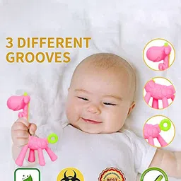 Kritiu Set Of 2 Textured Silicone Giraffe Shape & Stand Teether image 3