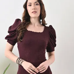 BAESD Women Square Neck Fitted Regular Top-image-28