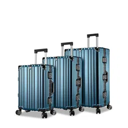 EVERBEST Set Of 3 Textured Hard-Sided Trolley Suitcases-48