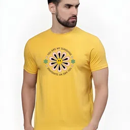 KaamBhari Graphic Printed Round Neck Pure Cotton Regular Fit T-shirt-picture-17
