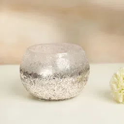 Living scapes by Pantaloons Silver-Toned Textured Candle Holder-picture-0