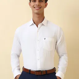 Allen Solly Men Slim Fit Textured Spread Collar Formal Shirt-picture-32