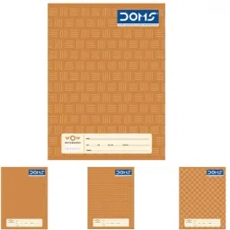 doms 3 in 1 Note book(DL/RB/SQ) | Brown Series | 24x18Cm | Regular Notebook | DOUBLE LINE\FOUR LINE\MID SQUARE | 172 Pages image 2