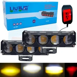 Yellow/White 4 LED 100 Watt Fog Light With Devil Eye Fog Lamp Car, Motorbike, Truck, Van LED (12 V, 10 W)-16