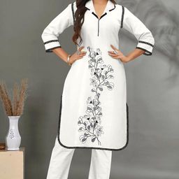 Rayon Women Kurti With Bottomwear-image-70
