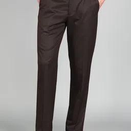 louis philippe Men Regular Fit Brown Polyester Trousers-picture-34