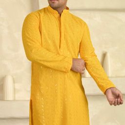bexario Men Viscose Rayon Kurta Pyjama Set-picture-17