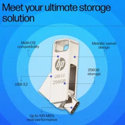 HP x206C USB 3.2 TYPE C 256 GB OTG Drive Compatible with Audio Player, Desktop Computer, Laptop, Mobile, Television USB 3.2 Metal Case image 5