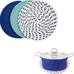 Cotton Trivet Set Heat Resistant Mats Trivet Set for Dining Table & Kitchen Trivet-image-12