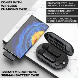 wrader Professional Grade Dual Wireless Collar Mic with Noise Reduction Facility Plug and Play Mic for Youtube Reels Podcast Interview ASMR and Video Recording image 5