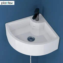 Ceramic Corner Basin for Bathroom/Kitchen/Wall-Hung Hand Wash Basin - (Cornia) APS-1062 Corner Basin-image-38