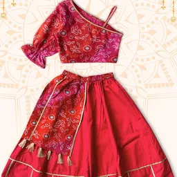 Peekaaboo Kids Girls Printed Ready to Wear Lehenga &-picture-18