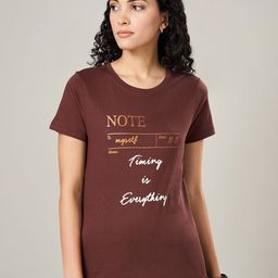 Ajile by Pantaloons Women Typography T-shirt-image-75