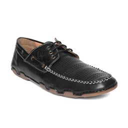 Mocas Men Black Derbys with Laser Cuts-image-10