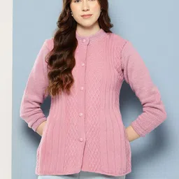 Aarika Geometric Self Design Woollen Cardigan-picture-3