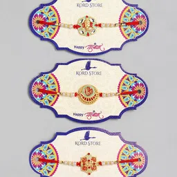Kord Store Boys Set of 3 Multi-Stone Studded Rakhi-7
