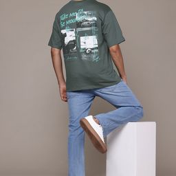 The Roadster Lifestyle Co. Printed Drop-Shoulder Relaxed Fit Pure Cotton T-shirt-picture-11