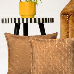 HOUZZCODE Brown Set of 2 Solid Square Cushion Covers image 1