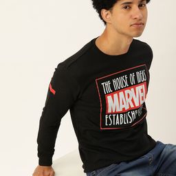 Kook N Keech Men Black Marvel Printed Sweatshirt-image-28