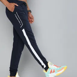 Kook N Keech Men Navy Blue Striped Pure Cotton Joggers-image-46