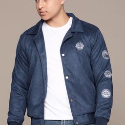 The Roadster Lifestyle Co. Applique Detail Faux Fur Trim Bomber Jacket-picture-13