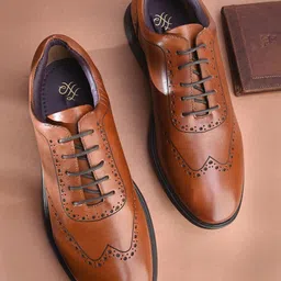 House of Pataudi Men Leather Brogues-image-29