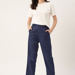 Mast & Harbour Women Solid Regular Trousers-image-39