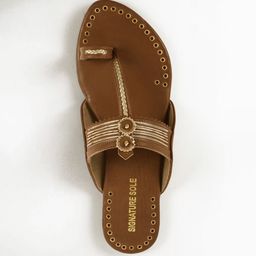 Signature Sole Ethnic Braided One Toe Flats-45