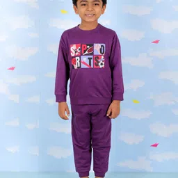 The Mom Store Kids Typography Printed Jogger Set-image-10