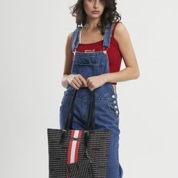 Nautica Striped PU Structured Tote Bag-image-14