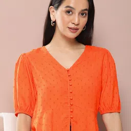 Harvard Puff Sleeve Shirt Style Top-picture-47