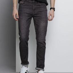 The Indian Garage Co Men Black Slim Fit Light Fade Stretchable Jeans-image-32