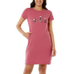 Amante Pink Floral Print Sleep Tees-image-11