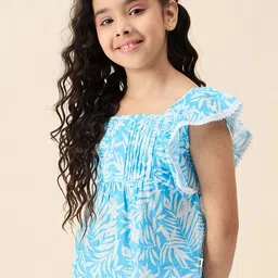 Stylo Bug Floral Print Flutter Sleeve Cotton Top-picture-16