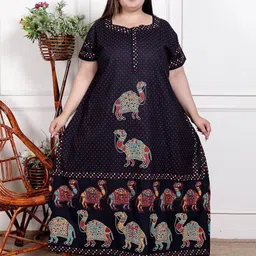SP DESIGNS Women Pure Cotton Printed Maxi Nightdress-picture-25