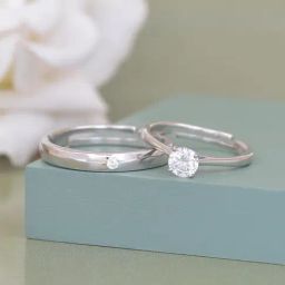 Ornate Jewels 92.5 Sterling Silver Adjustable Couple Rings for Men & Women-image-42