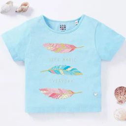 Ed-a-Mamma Kids Blue Cotton Printed T-Shirt-picture-42